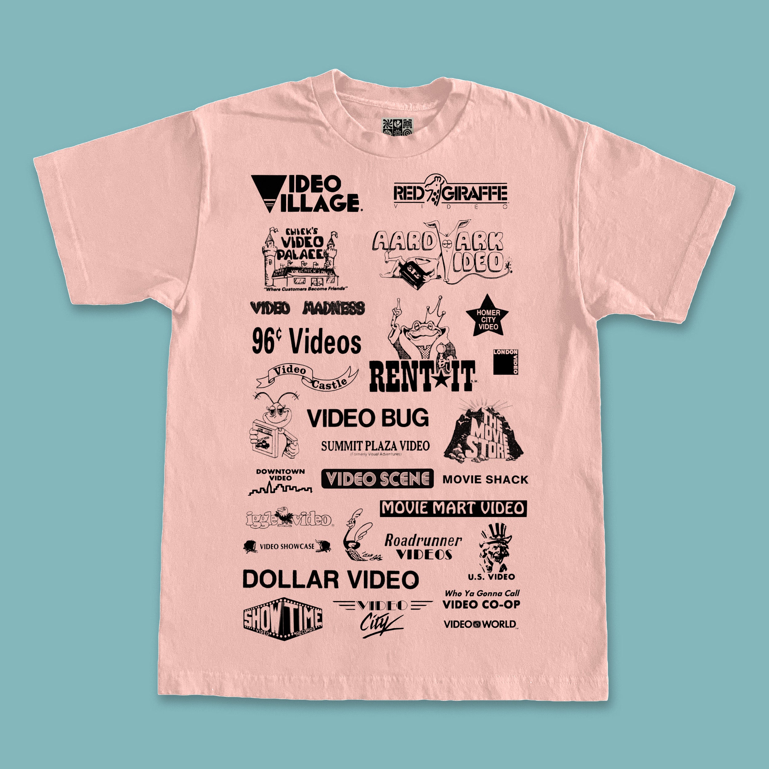 VIDEOLAND TEE - DUSTY ROSE